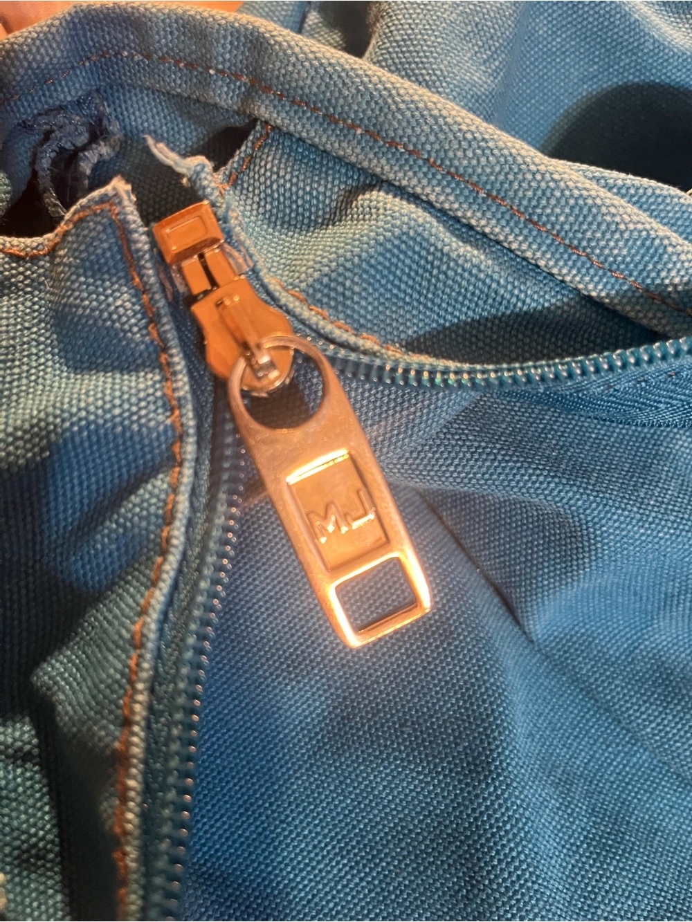 Marc Jacobs Marc by Marc Jacobs Cotton Canvas Blue Full Zipper Tote Bag - Picture 7 of 13